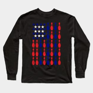 American Flag Bowling Bowler Bowling Team Long Sleeve T-Shirt